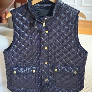 J. Crew quilted shiny vest.